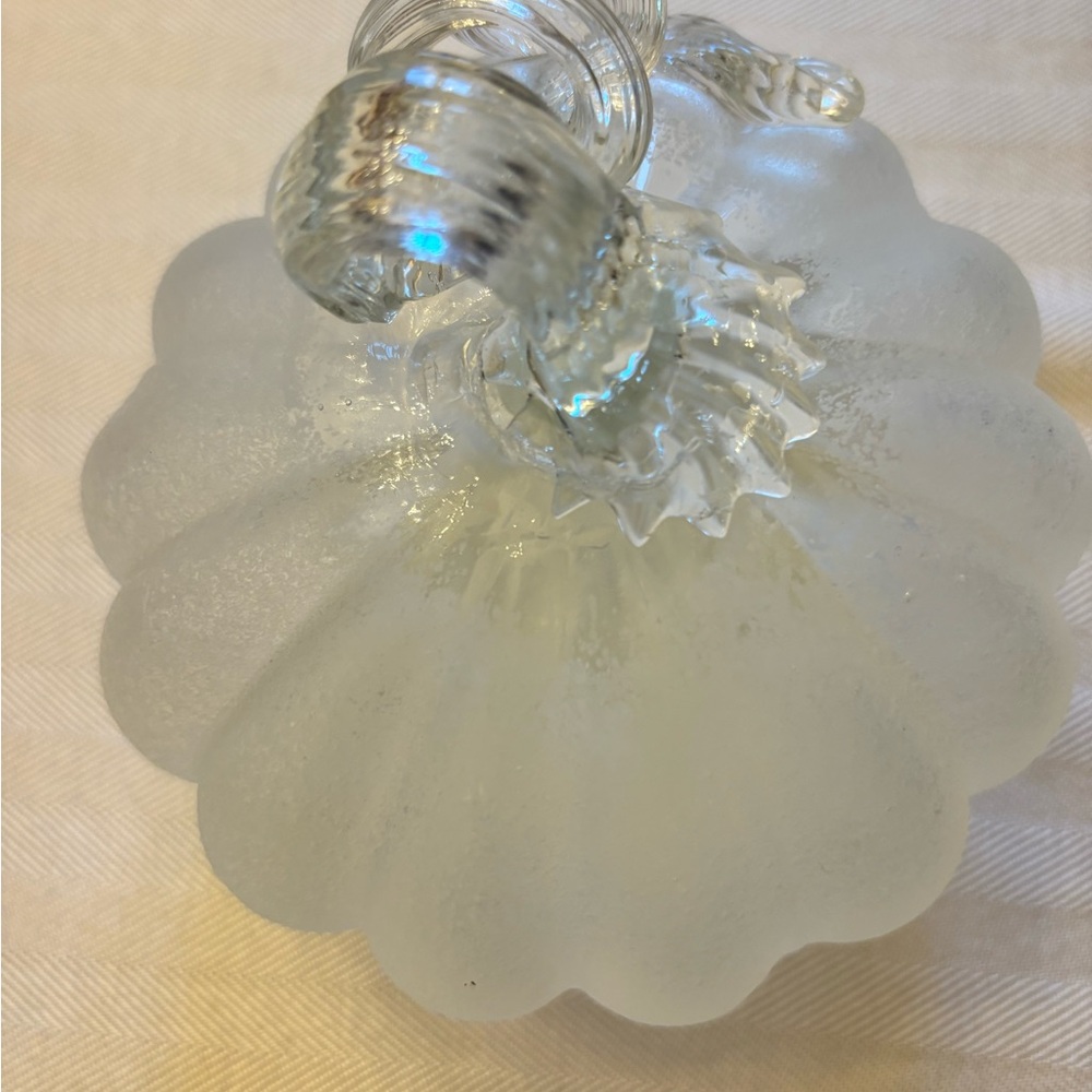 Frosted clear glass pumpkin, unique